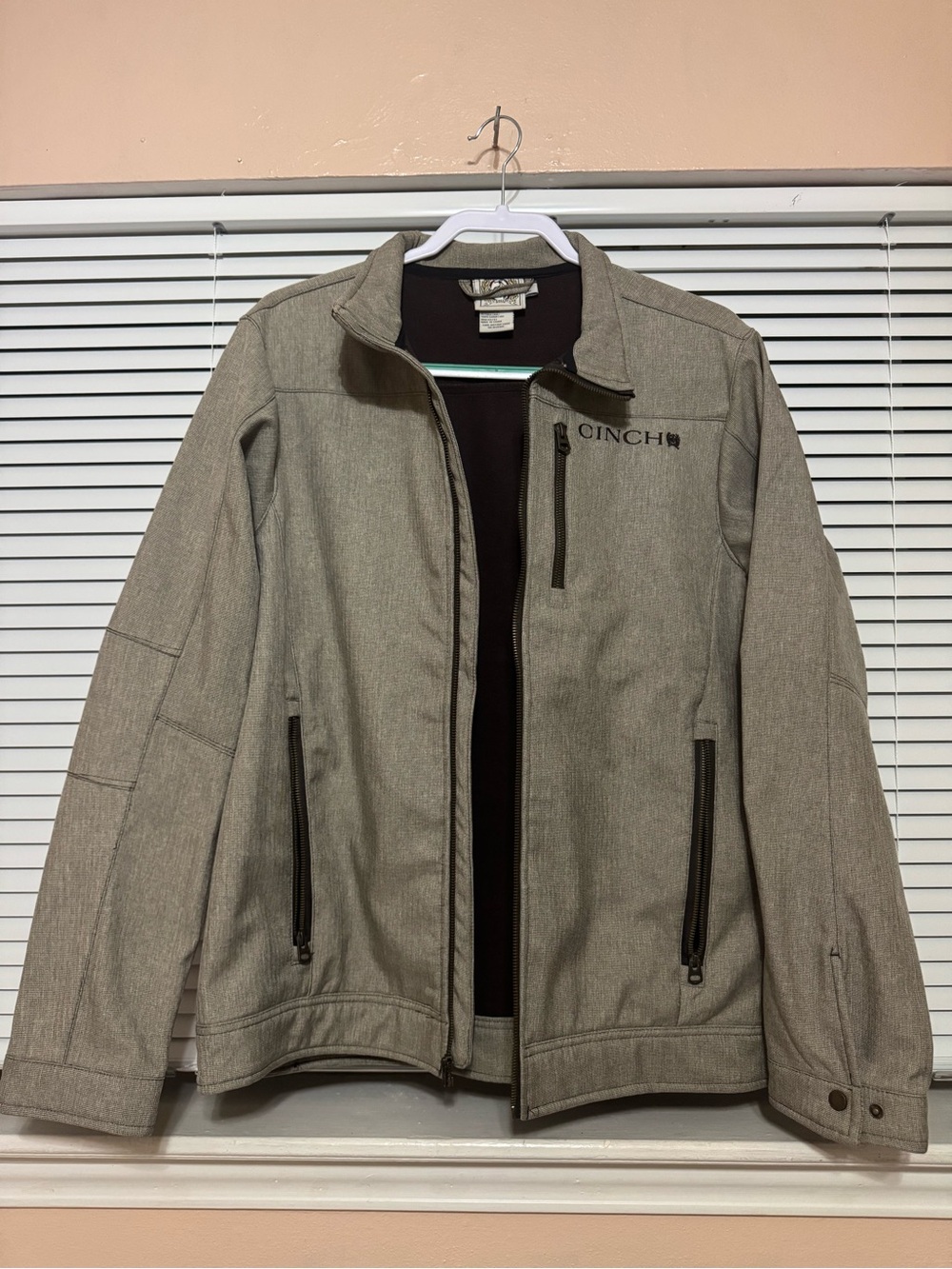 Cinch Men's Taupe Concealed Jacket with Zipper Pockets